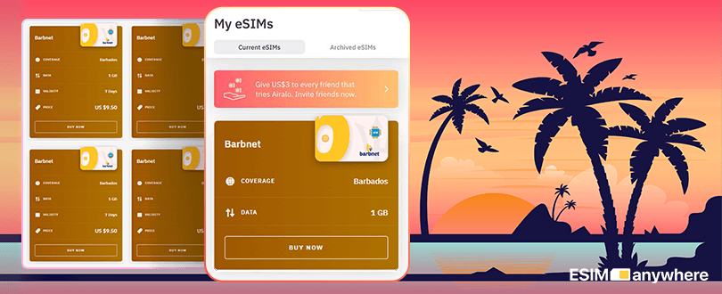 Cheap eSim card for Barbados