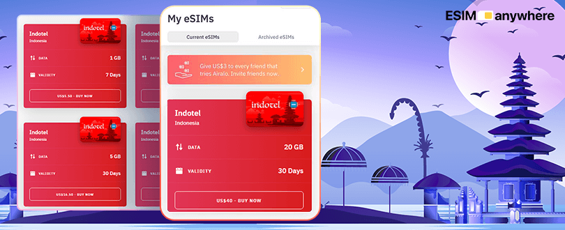 Cheap eSim card for Indonesia