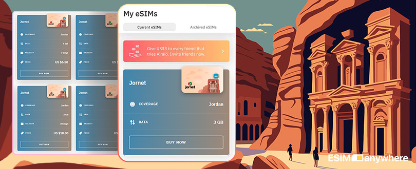 Cheap eSim card for Jordan