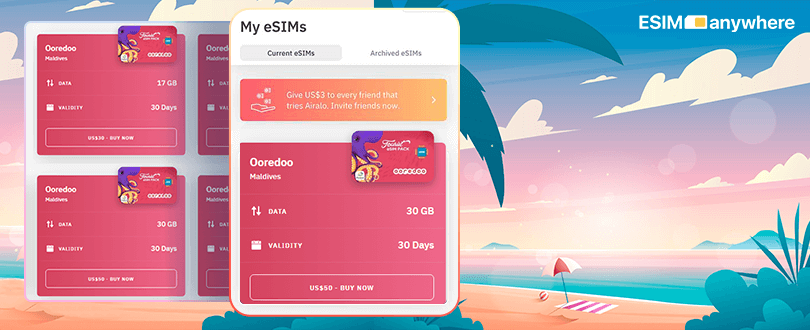 Cheap eSim card for Maldives