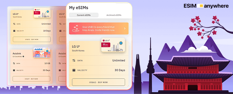 Cheap eSim card for South Korea