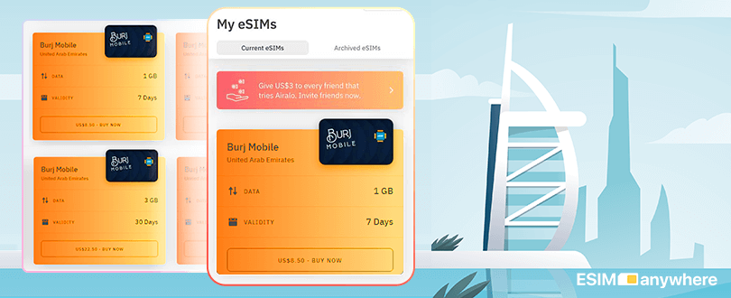 Cheap eSim card for United Arab Emirates